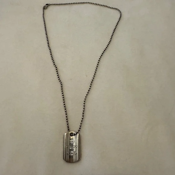 Tiffany & Co. 1837 Silver Dogtag Pendant Necklace - Sterling Silver - Picture 5 of 11